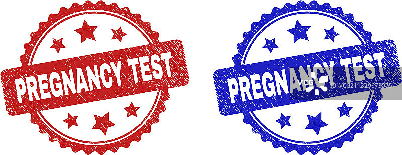 带橡胶表面的妊娠试纸花结印章图片素材