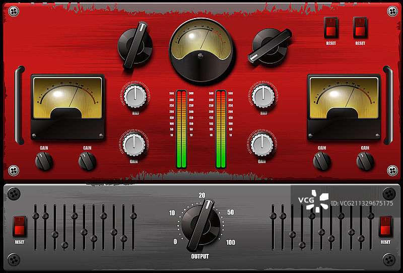逼真的虚拟均衡器和压缩器图片素材