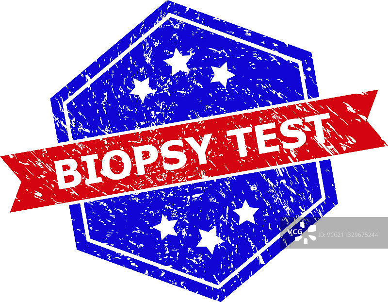 六边形双色活检测试橡胶印章图片素材