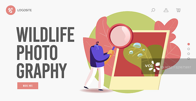 着陆页模板上的男性特写照片图片素材