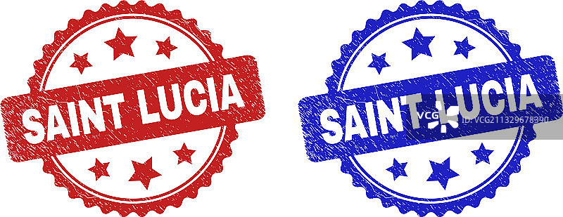 带有纹理效果的圣卢西亚花结印章图片素材