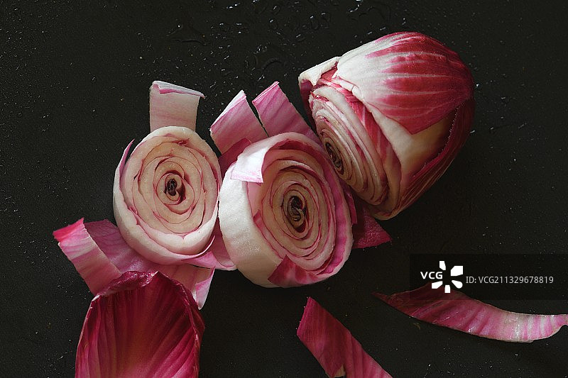 法国桌上玫瑰花高角度景色图片素材