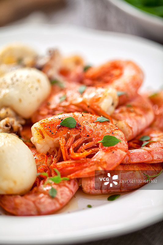 盘中海鲜特写图片素材