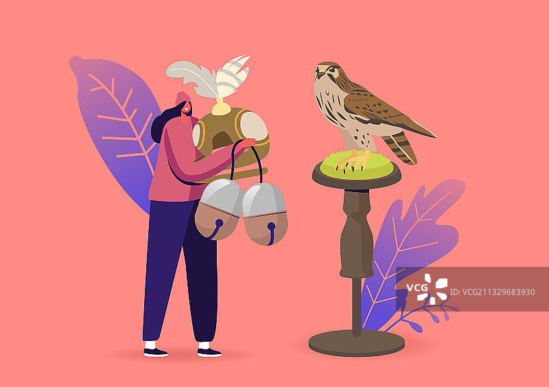 迷你女性角色手持大型专业工具图片素材