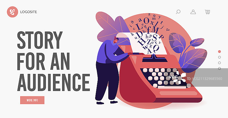 叙事风格着陆页模板（迷你男性）图片素材