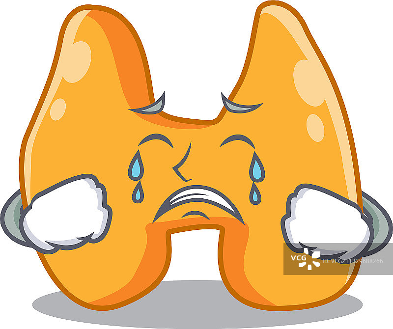 悲伤面容的甲状腺卡通设计图片素材