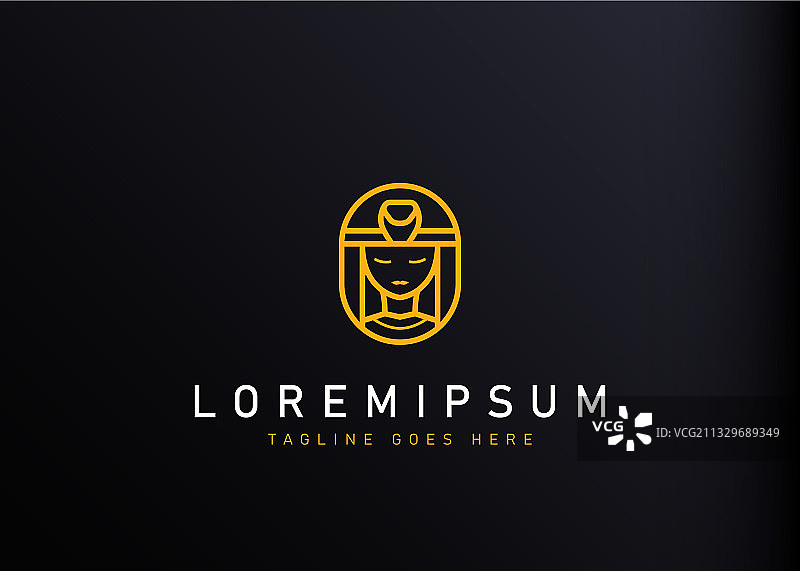 克娄巴特拉线性logo设计图片素材