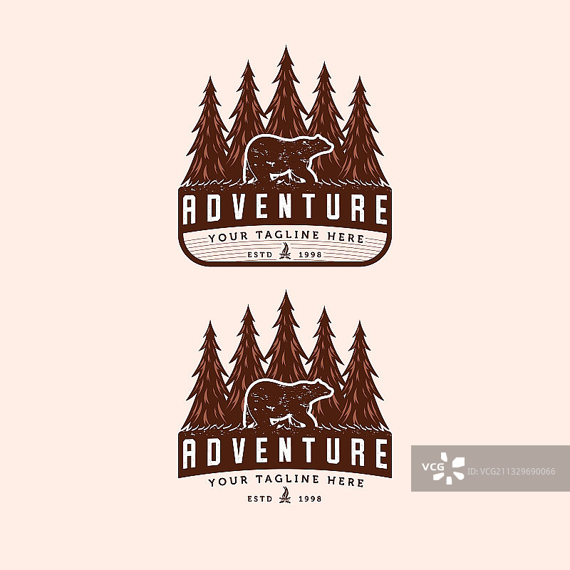 手绘复古探险标志设计图片素材