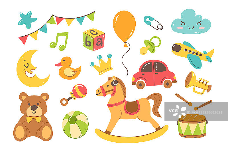 彩色儿童玩具收藏图片素材