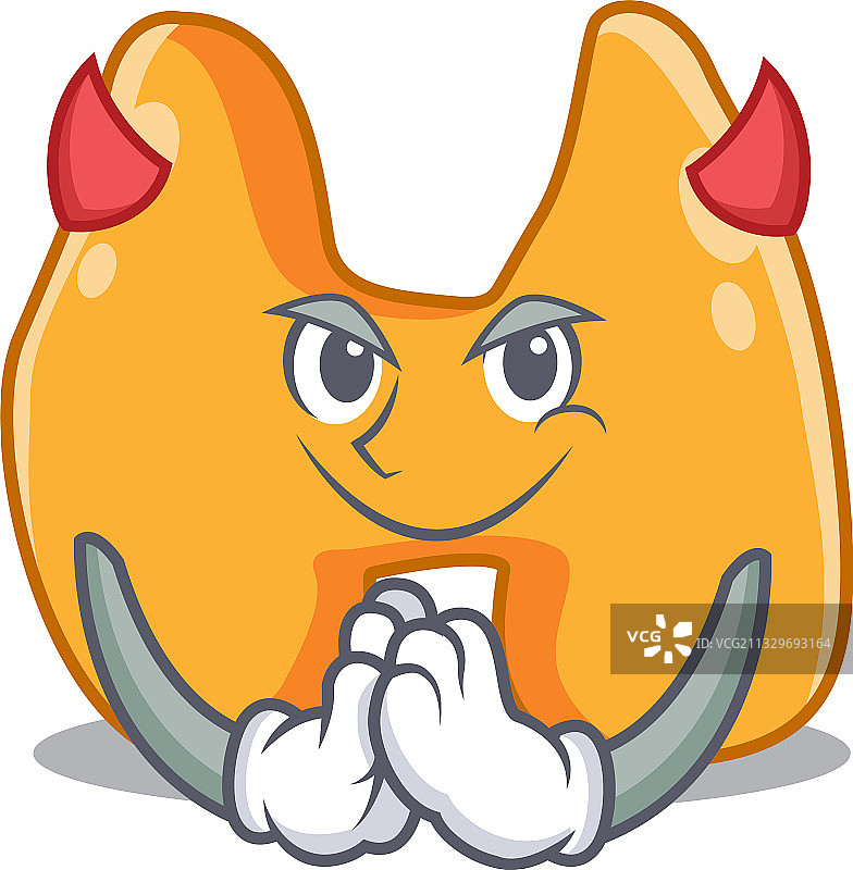 打扮成恶魔卡通人物设计的甲状腺图片素材