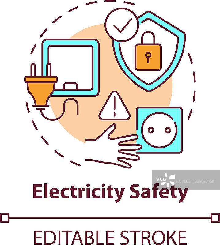 电力安全概念图标图片素材