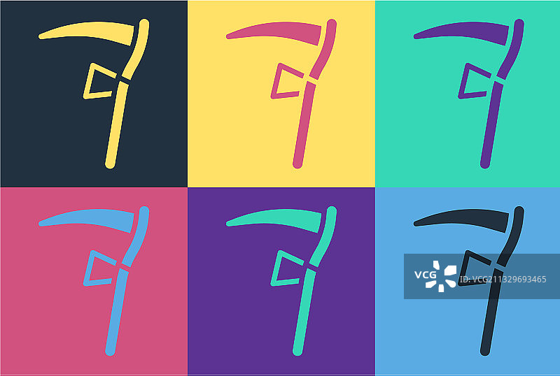 波普艺术风格的镰刀图标图片素材