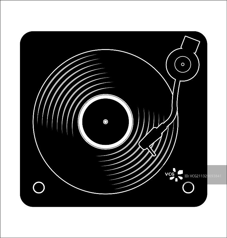 唱机黑胶唱片扁平简洁图片素材