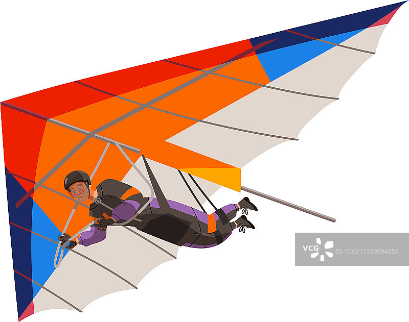 男子玩悬挂式滑翔伞，极限跳伞运动图片素材
