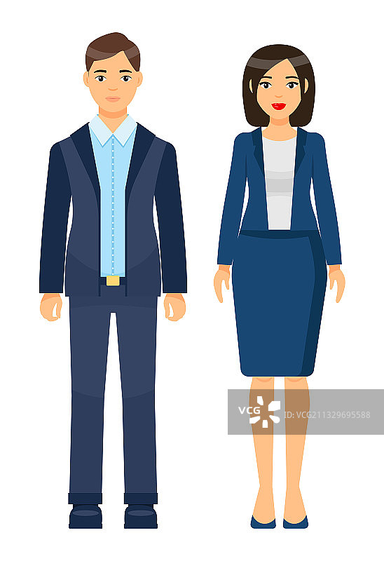 穿着职业装的卡通职场人士图片素材