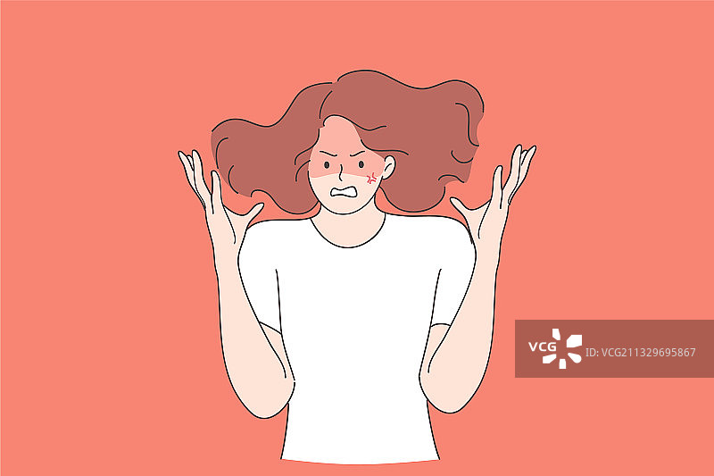 愤怒尖叫概念图片素材