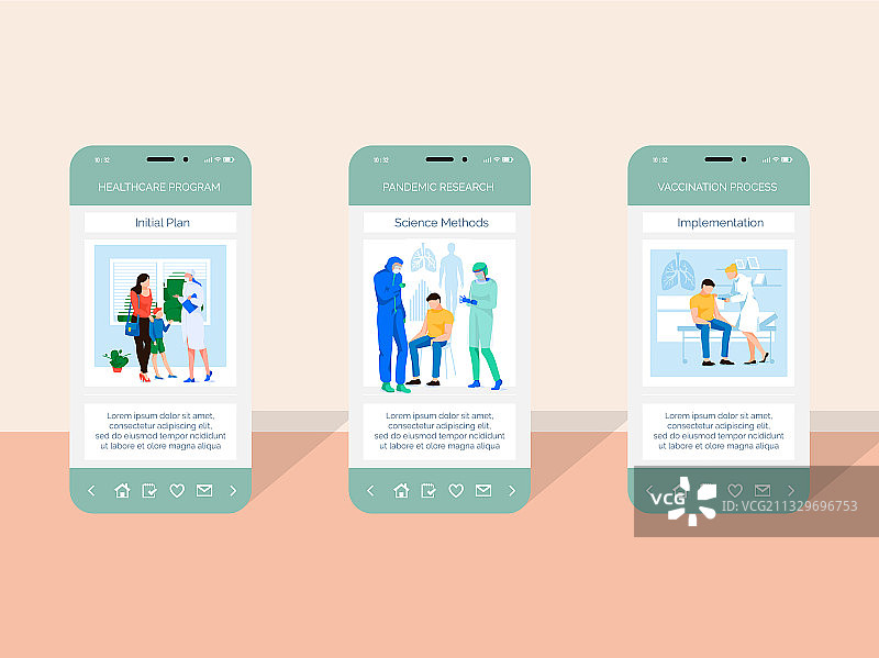 医疗保健项目智能手机屏幕模板图片素材