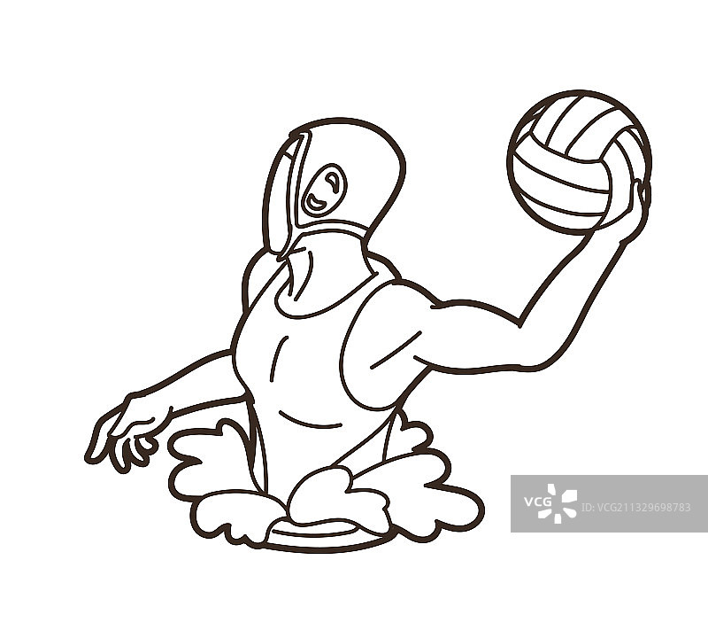 水球运动员卡通图形图片素材