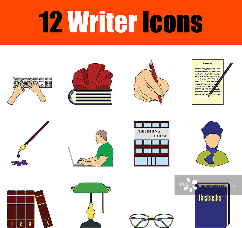 作家图标合集图片素材