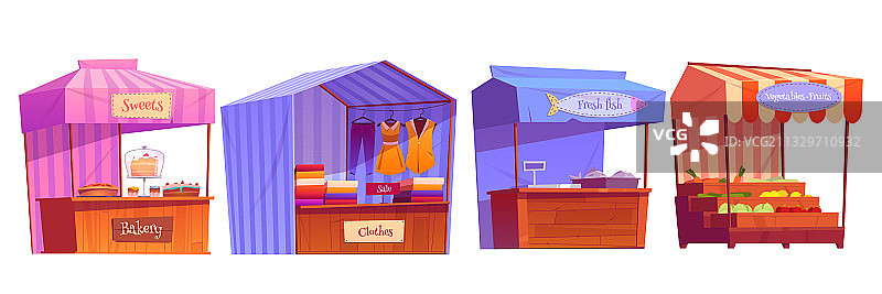 带有遮阳篷的市场摊位图片素材