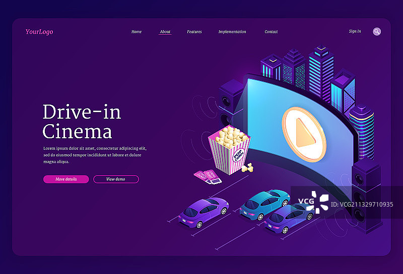 汽车电影院图片素材