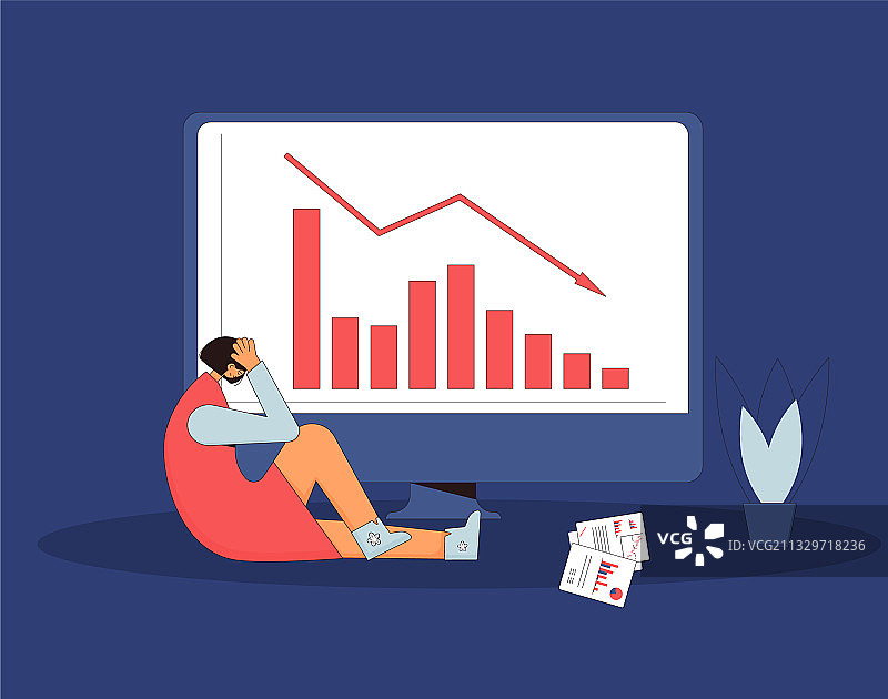 股市崩盘，投资者损失惨重图片素材