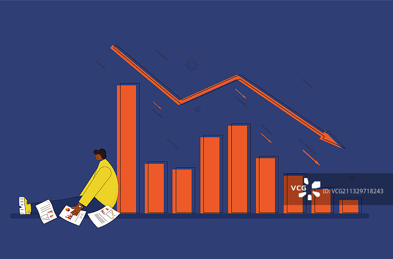 股市崩盘，投资者亏损图片素材