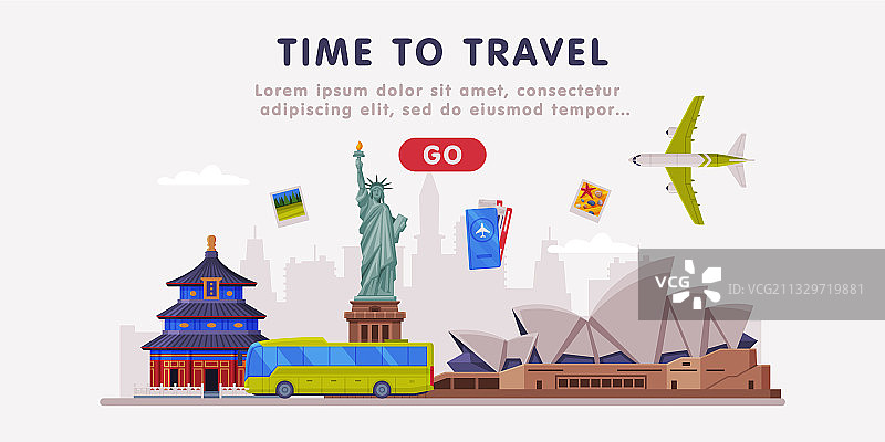 城市旅游网站着陆页图片素材