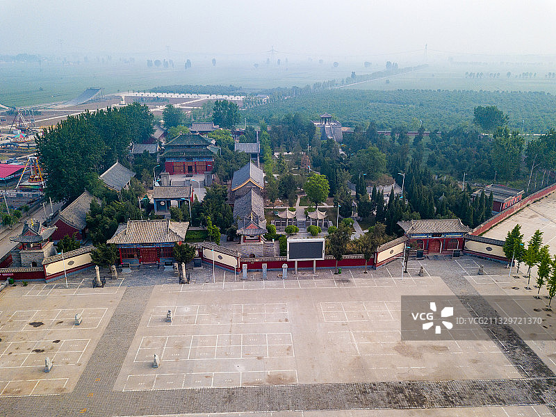 河南省濮阳市南乐县仓颉庙航拍图片素材
