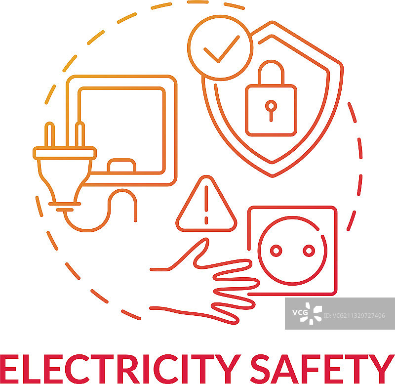 电力安全红色渐变概念图标图片素材