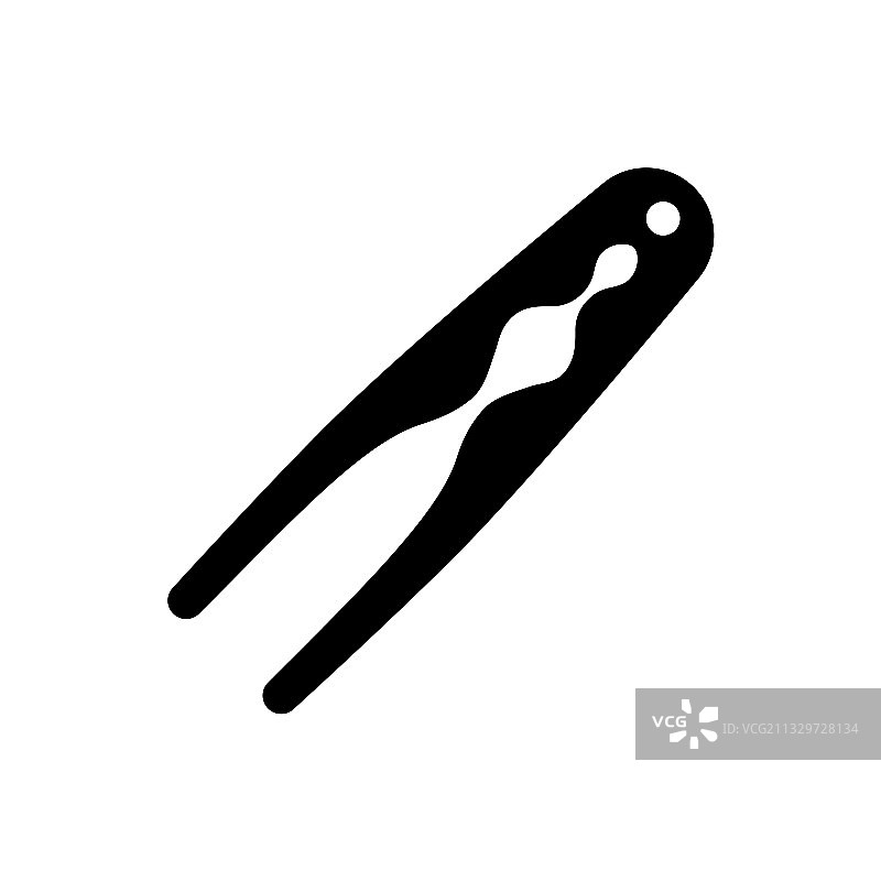 厨房用具胡桃夹子钳字形图标图片素材