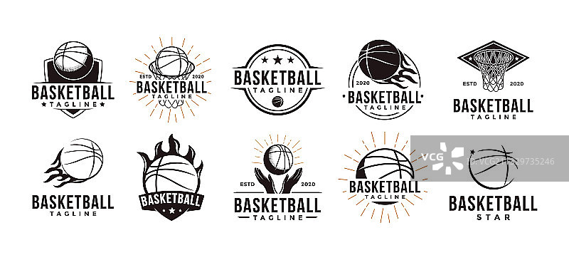 复古篮球俱乐部联赛标志素材图片素材