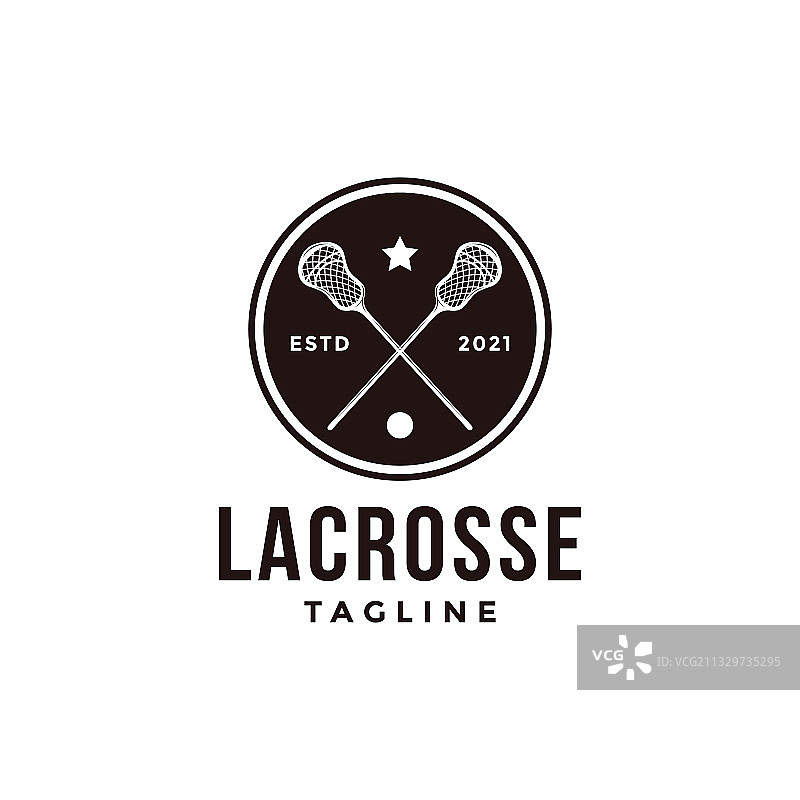 复古海豹徽章长曲棍球运动标志图片素材