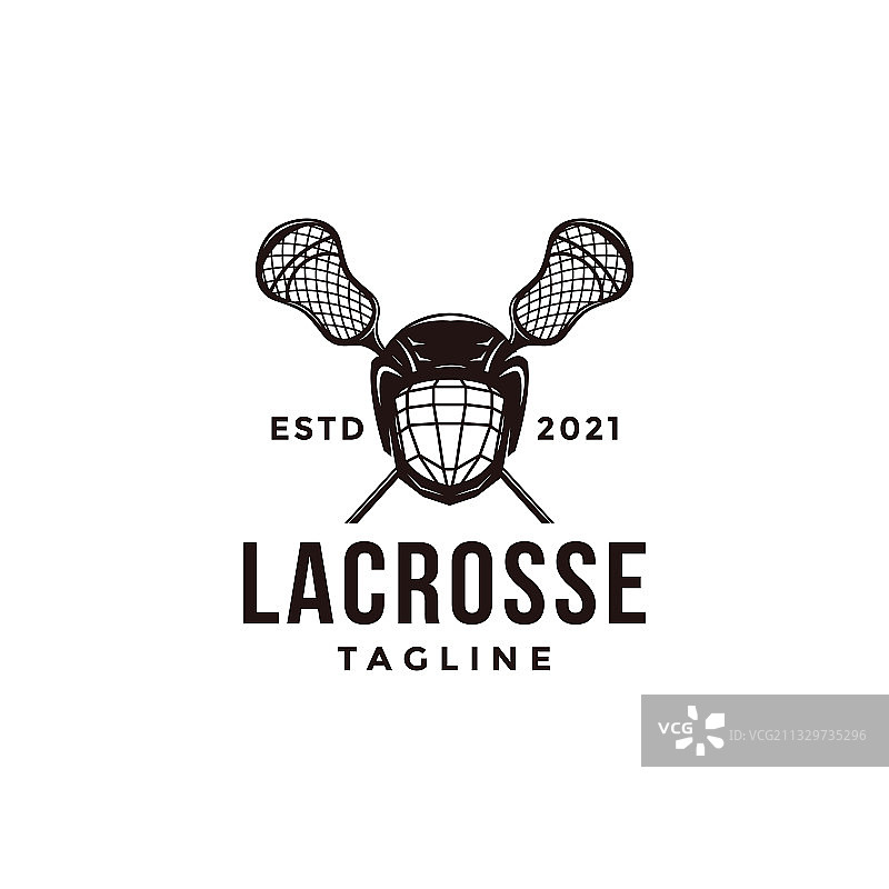 复古海豹徽章长曲棍球运动标志图片素材