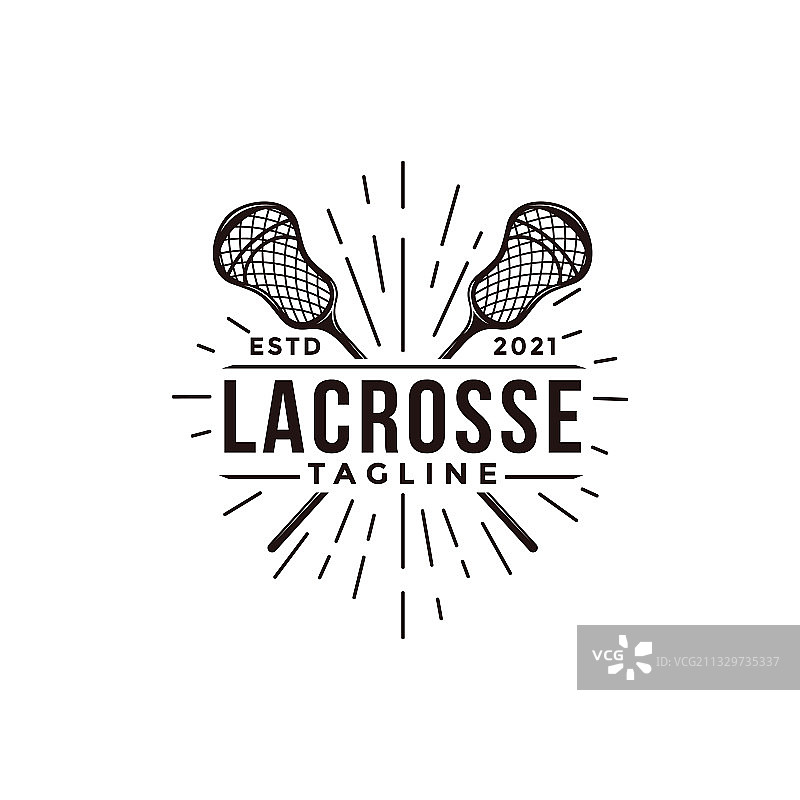 复古海豹徽章长曲棍球运动标志图片素材