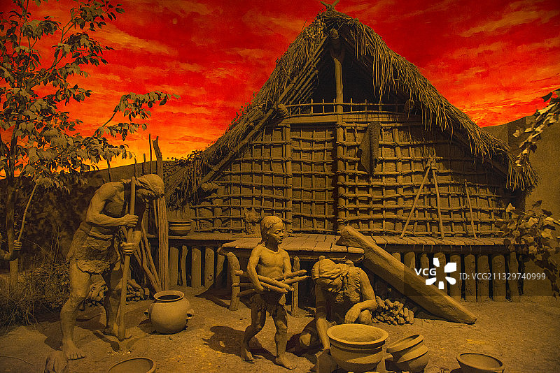 河姆渡古村落 宁波 余姚图片素材