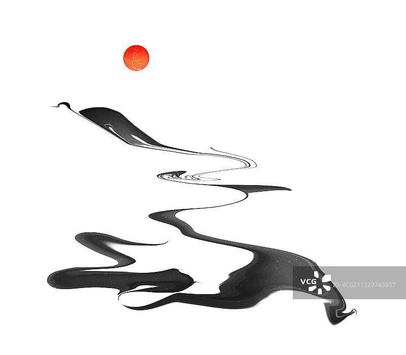 新中式中国风水墨山水图片素材