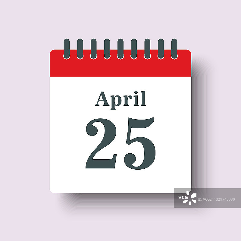 4月25日日历模板图标图片素材