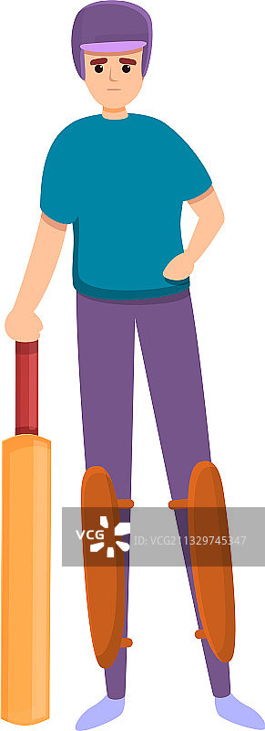 卡通风格板球比赛图标图片素材