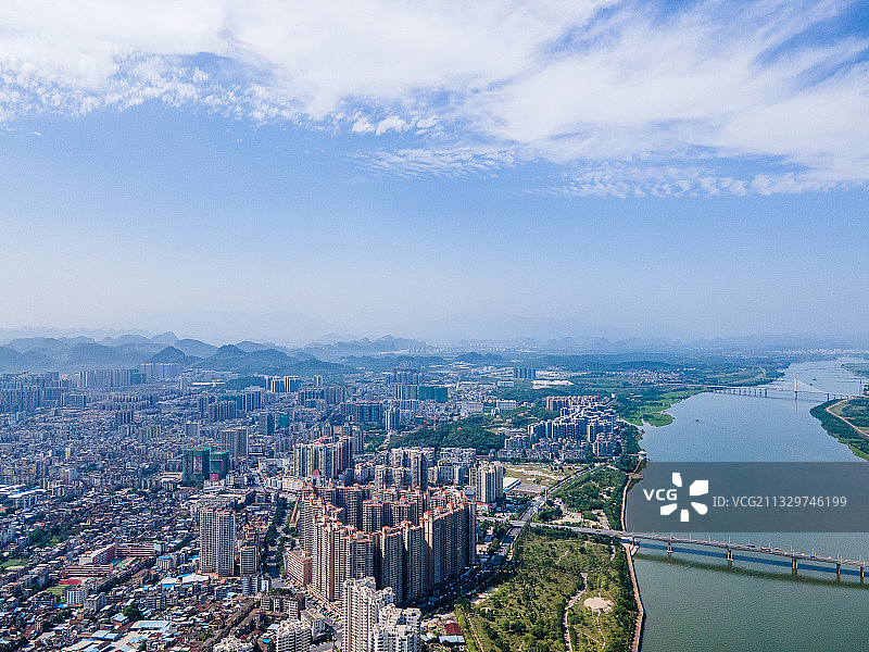 广东省清远英德市城市航拍风光图片素材