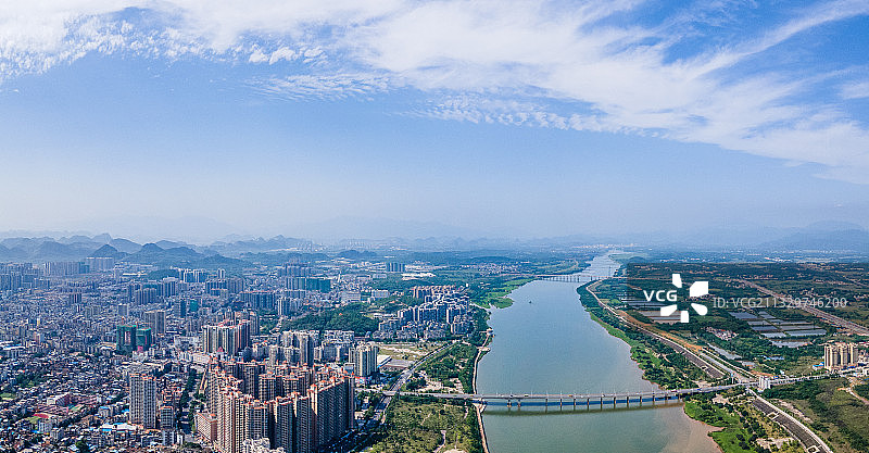广东省清远英德市城市航拍风光图片素材