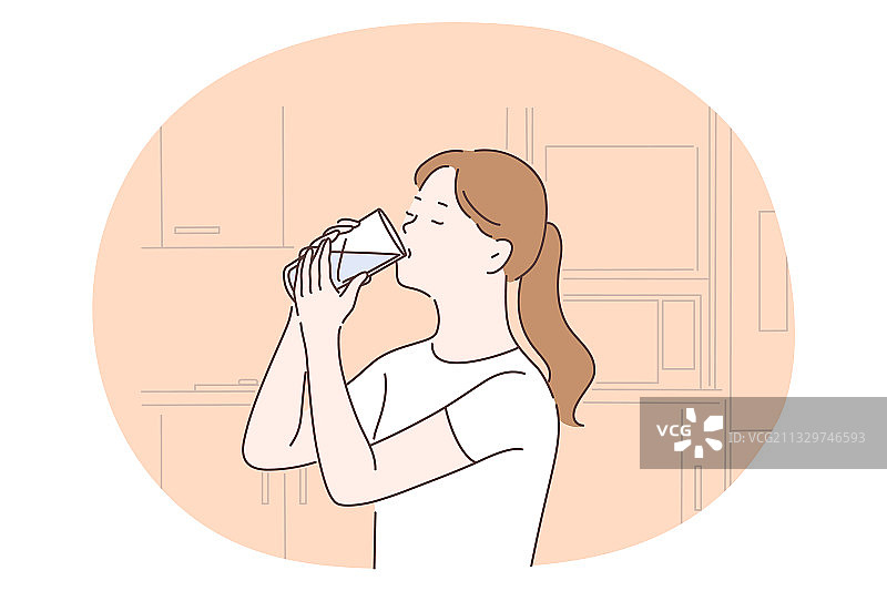 饮用纯净水，液体健康概念图片素材