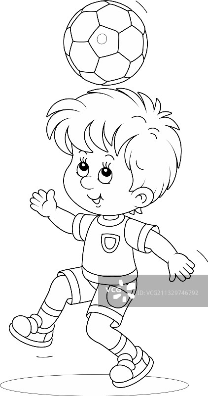 玩球的小足球运动员图片素材