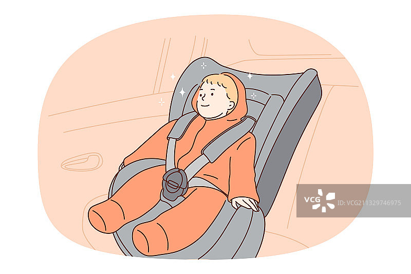 幼儿汽车安全座椅保护概念图片素材