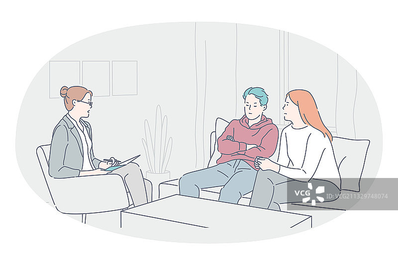 心理学家与专业支持概念图片素材