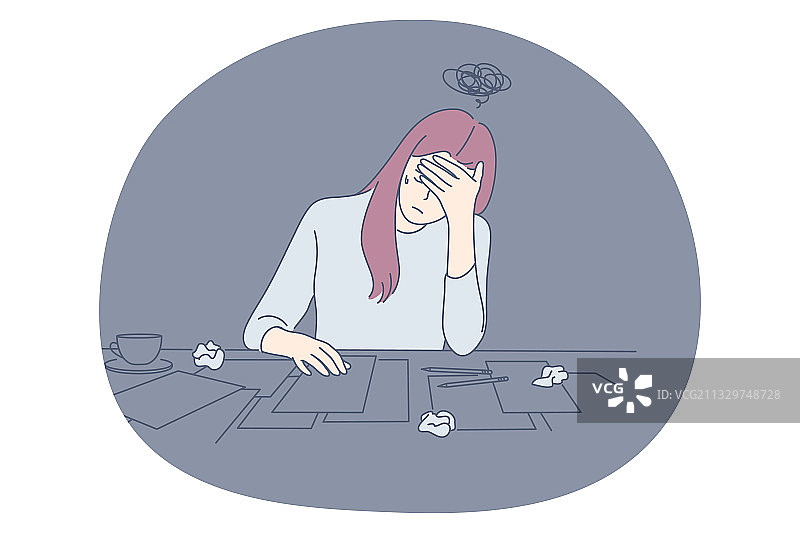 压力、过度工作、精疲力竭概念图片素材