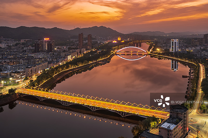 亚洲中国河南省信阳市浉河风光图片素材