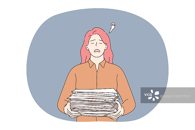 压力、过度工作、精疲力竭概念图片素材