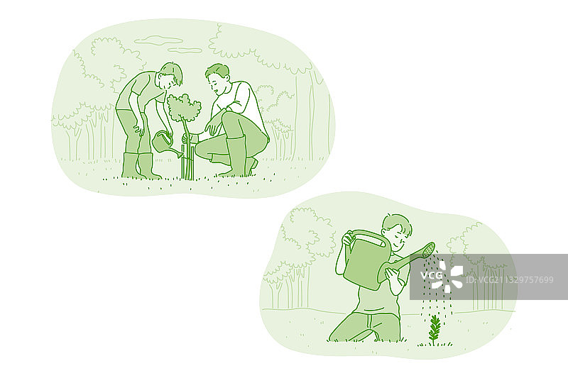 园艺种植树木概念图片素材