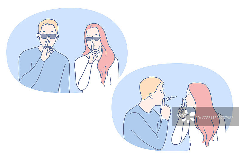 安静的秘密概念图片素材